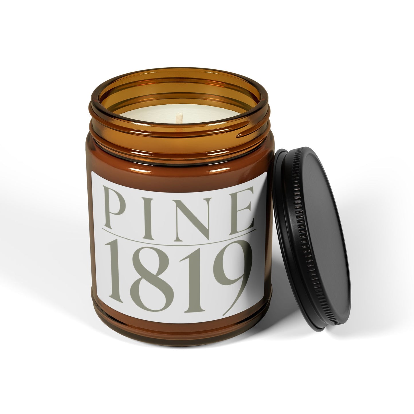 Pine 1819 Scented Soy Candle — Amber Jar Aromatherapy Candle (Multi-Size)