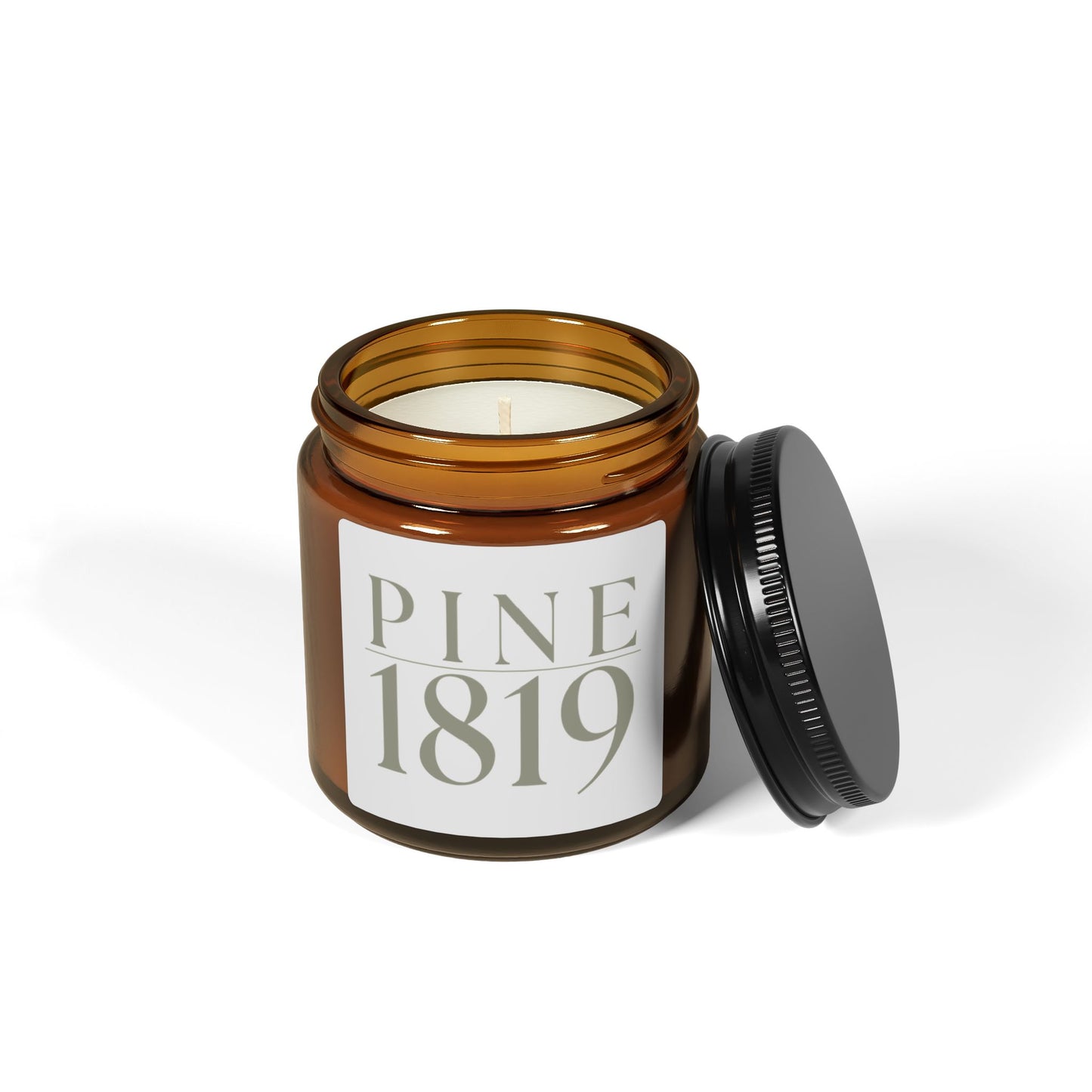 Pine 1819 Scented Soy Candle — Amber Jar Aromatherapy Candle (Multi-Size)