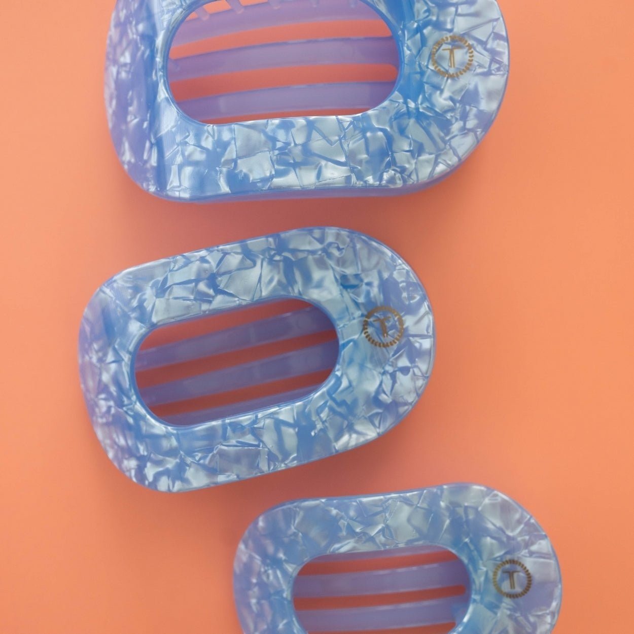 Blue Lagoon Large Flat Round Hair Clip
