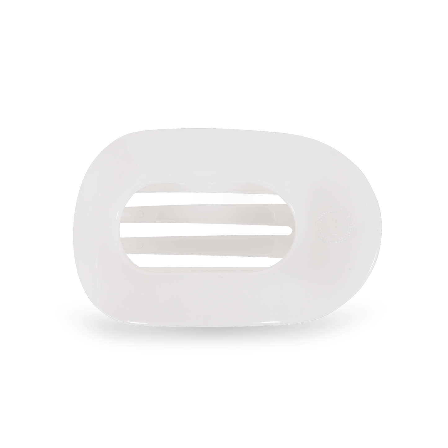 Coconut White Medium Flat Round Hair Clip