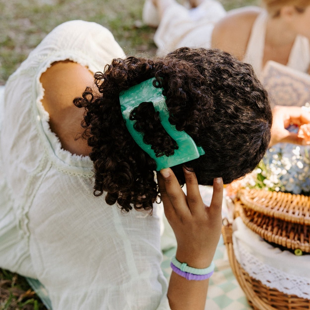 Spring Splash Large Flat Rectangle Hair Clip